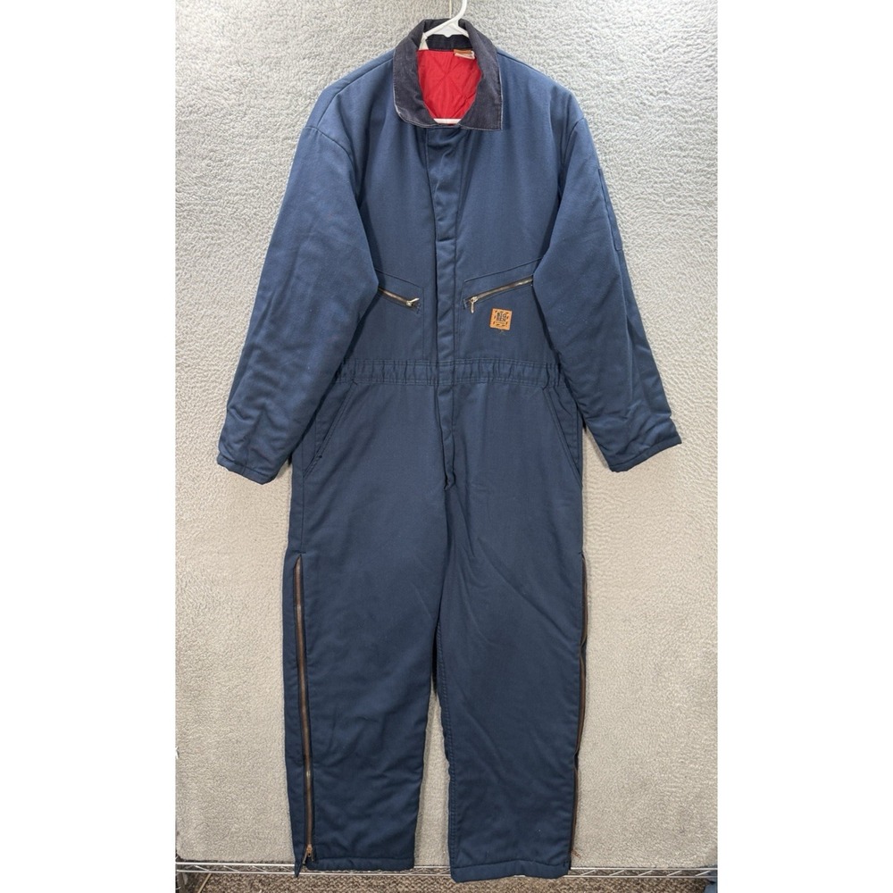 Vintage Big Ben By Wrangler Coveralls Mens Large Short‎ Blue Insulated Workwear